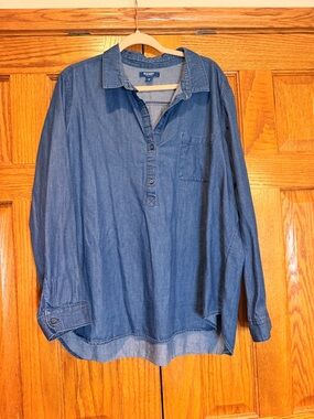 Old Navy Denim Pullover Shirt - Blue